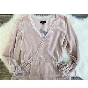 J.CREW Faux Wrap Top in Drapey Velvet Pink Size 2